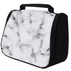 White Faux Marble Texture  Full Print Travel Pouch (big) by Dushan