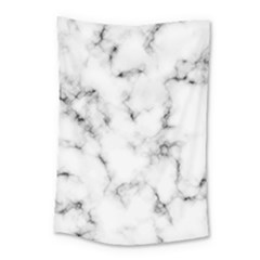 White Faux Marble Texture  Small Tapestry by Dushan