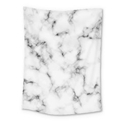 White Faux Marble Texture  Medium Tapestry by Dushan