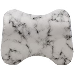 White Faux Marble Texture  Head Support Cushion by Dushan