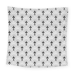 Black And White Art-deco Pattern Square Tapestry (large) by Dushan