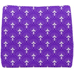 White And Purple Art-deco Pattern Seat Cushion by Dushan