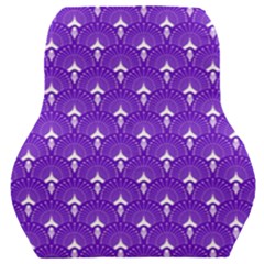 White And Purple Art-deco Pattern Car Seat Back Cushion  by Dushan