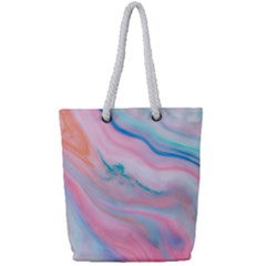 Colorful Marble Abstract Background Texture  Full Print Rope Handle Tote (small) by Dushan