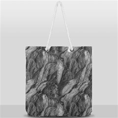 Black And White Rocky Texture Pattern Full Print Rope Handle Tote (large) by dflcprintsclothing