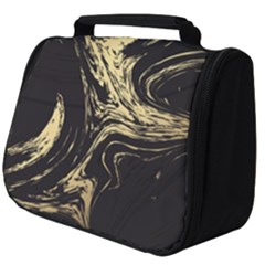 Black And Gold Marble Full Print Travel Pouch (big) by Dushan