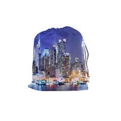 New-york Cityscape  Drawstring Pouch (medium) by Dushan