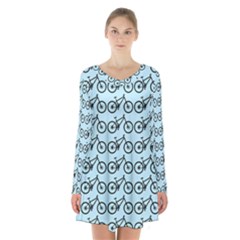 Mountain Bike - Mtb - Hardtail And Dirt Jump Long Sleeve Velvet V-neck Dress by DinzDas