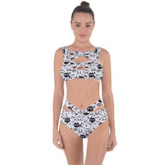 Cute Cat Faces Pattern Bandaged Up Bikini Set  by TastefulDesigns