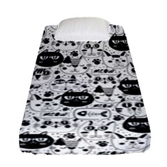 Cute Cat Faces Pattern Fitted Sheet (single Size) by TastefulDesigns