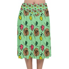Lady Bug Fart - Nature And Insects Velvet Flared Midi Skirt by DinzDas