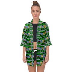 Game Over Karate And Gaming - Pixel Martial Arts Open Front Chiffon Kimono by DinzDas