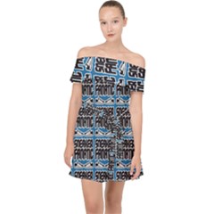 Sneaker Fanatic - Sneakers And Sport Shoes Fan Off Shoulder Chiffon Dress by DinzDas