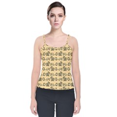 Inka Cultur Animal - Animals And Occult Religion Velvet Spaghetti Strap Top by DinzDas