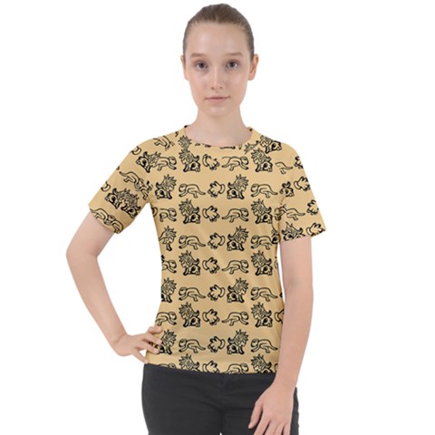 Inka Cultur Animal - Animals And Occult Religion Women s Sport Raglan Tee by DinzDas