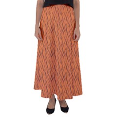 Animal Skin - Lion And Orange Skinnes Animals - Savannah And Africa Flared Maxi Skirt by DinzDas