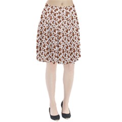 Animal Skin - Brown Cows Are Funny And Brown And White Pleated Skirt by DinzDas