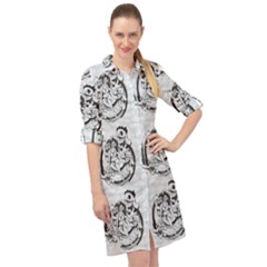 Monster Party - Hot Sexy Monster Demon With Ugly Little Monsters Long Sleeve Mini Shirt Dress by DinzDas