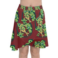 Monster Party - Hot Sexy Monster Demon With Ugly Little Monsters Chiffon Wrap Front Skirt by DinzDas