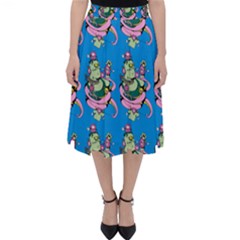 Monster And Cute Monsters Fight With Snake And Cyclops Classic Midi Skirt by DinzDas