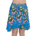 Monster And Cute Monsters Fight With Snake And Cyclops Chiffon Wrap Front Skirt View1