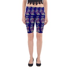 Jaw Dropping Horror Hippie Skull Yoga Cropped Leggings by DinzDas
