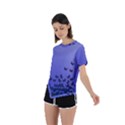 Gradient Butterflies pattern, flying insects theme Asymmetrical Short Sleeve Sports Tee View2