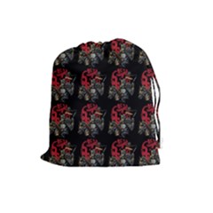 Middle Ages Knight With Morning Star And Horse Drawstring Pouch (large) by DinzDas