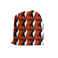  Bull In Comic Style Pattern - Mad Farming Animals Drawstring Pouch (large) by DinzDas