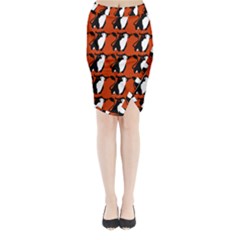  Bull In Comic Style Pattern - Mad Farming Animals Midi Wrap Pencil Skirt by DinzDas