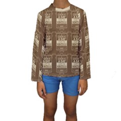 A Cookie A Day Keeps Sadness Away Kids  Long Sleeve Swimwear by DinzDas