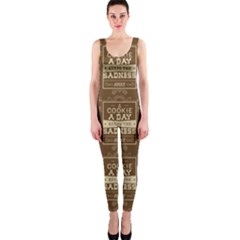 A Cookie A Day Keeps Sadness Away One Piece Catsuit by DinzDas