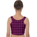 Dark purple, violet tartan, buffalo plaid like pattern Velvet Crop Top View2