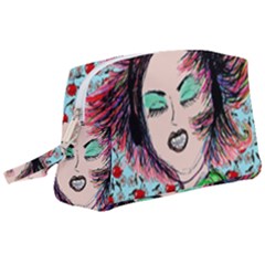 Headphones Girl W Cherries Wristlet Pouch Bag (large) by snowwhitegirl