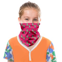 Headphones Girl Pink Red Face Covering Bandana (kids) by snowwhitegirl