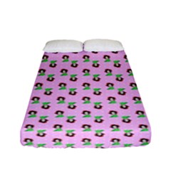 Headphones Girl Pink Fitted Sheet (full/ Double Size) by snowwhitegirl