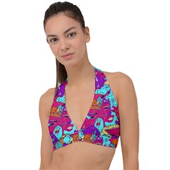 Dinos Halter Plunge Bikini Top by Sobalvarro