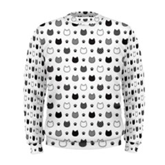 Kitten Head Paw Footprint Seamless Pattern 1 Men s Sweatshirt by TastefulDesigns