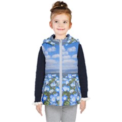 Floral Nature Kids  Hooded Puffer Vest by Sparkle