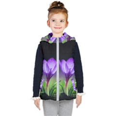Floral Nature Kids  Hooded Puffer Vest by Sparkle