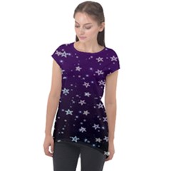 Stars Cap Sleeve High Low Top by Sparkle