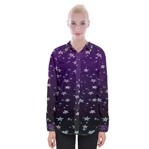Stars Womens Long Sleeve Shirt by Sparkle