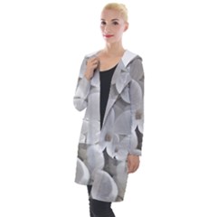 White Floral Hooded Pocket Cardigan by Sparkle