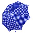 Dark blue and white polka dots pattern, retro pin-up style theme, classic dotted theme Hook Handle Umbrellas (Medium) View2