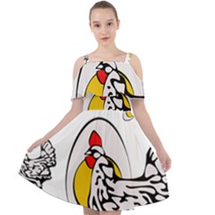 Roseanne Chicken, Retro Chickens Cut Out Shoulders Chiffon Dress by EvgeniaEsenina