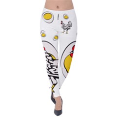 Roseanne Chicken, Retro Chickens Velvet Leggings by EvgeniaEsenina