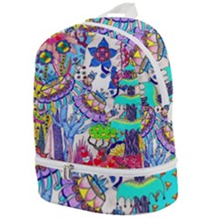 Mountain Abstract Zip Bottom Backpack by okhismakingart