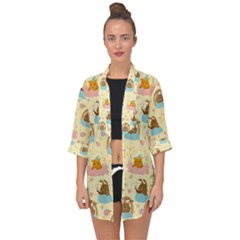 I Am Sleepy Open Front Chiffon Kimono by designsbymallika