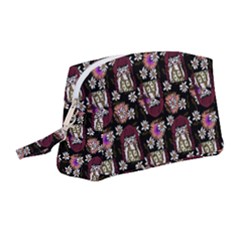 Braids Doll Daisies Black Wristlet Pouch Bag (medium) by snowwhitegirl