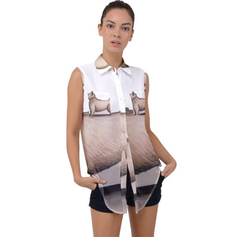 New Art Infliction Logo Sleeveless Chiffon Button Shirt by Spenny11
